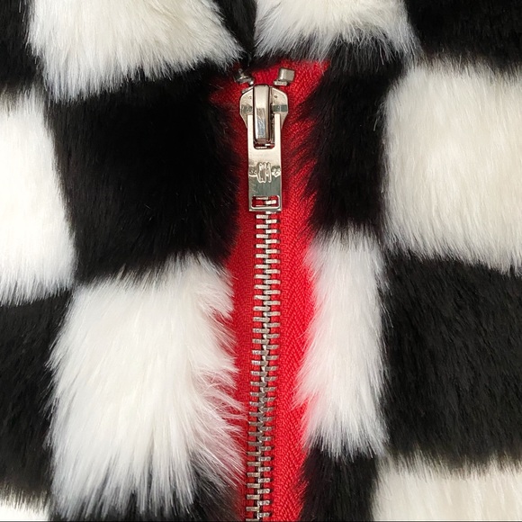 Current Mood checkerboard faux fur jacket - Picture 6 of 10